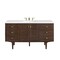 James Martin Vanities Amberly 60in Single Vanity, Mid-Century Walnut w/ 3 CM White Zeus Top 670-V60S-WLT-3WZ - alternate 1